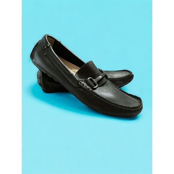 Florsheim Men’s Loafers 9.5D 14112-001 Leather Black Slip On - Picture 1 of 8